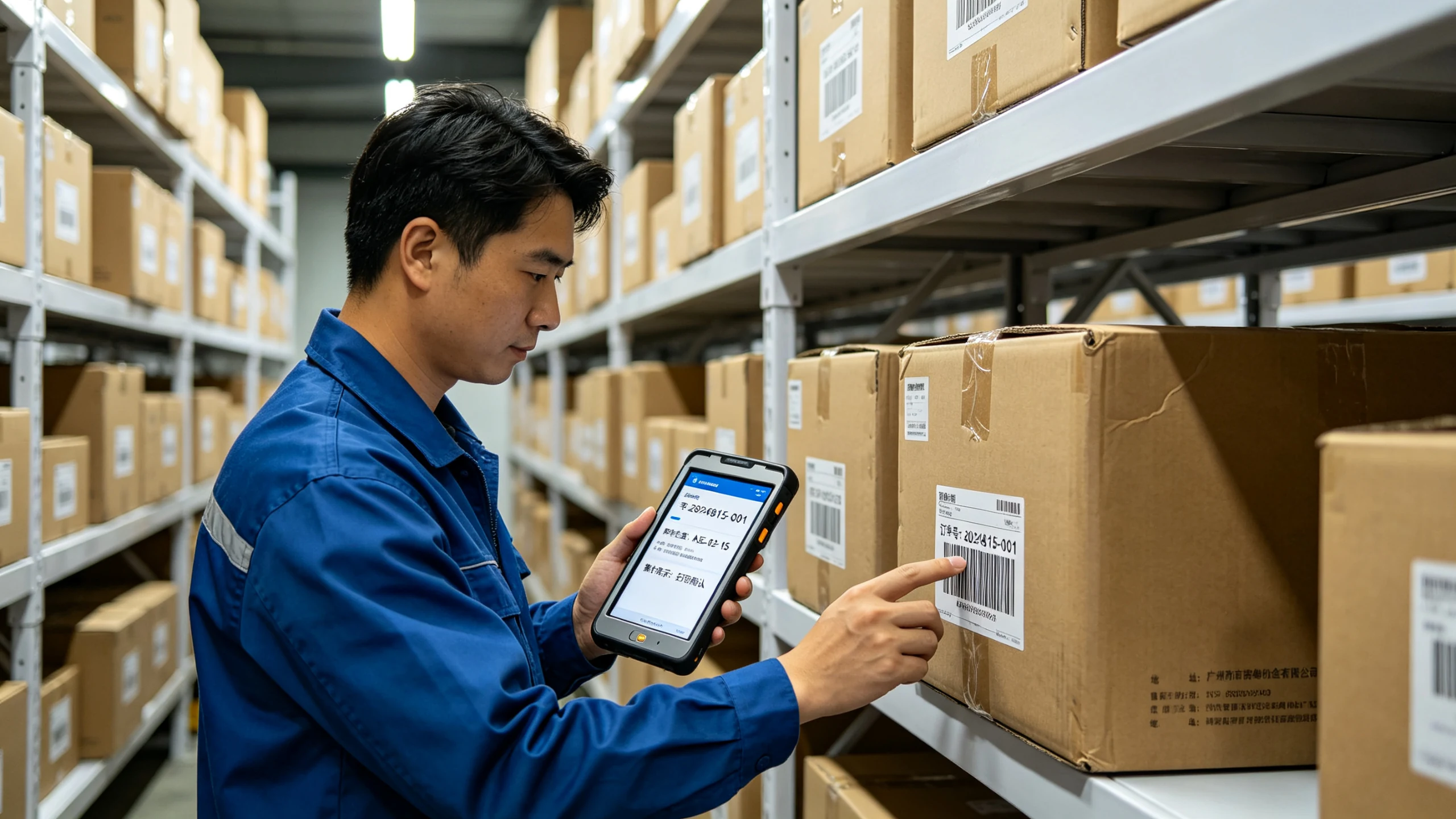 Large-scale logistics handheld terminal for warehouse cycle counting